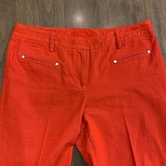 Larry Levine Slim Leg Ankle Pant Red Sz 10 - Picture 2 of 4